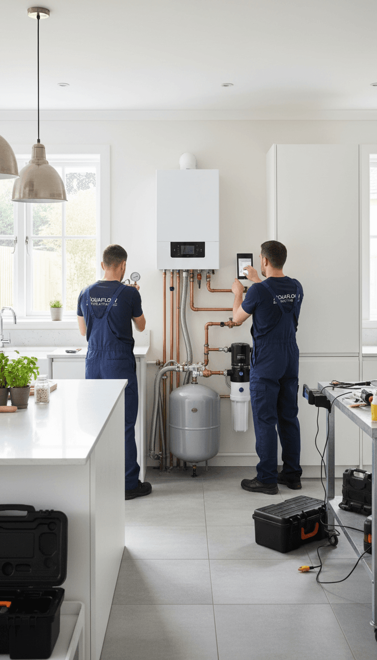 New boiler installation in a contemporary home
